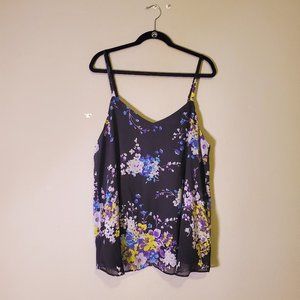 Torrid Floral V-Neck "Sophie" Tank Top w/Adjustable Straps